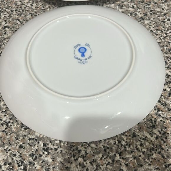 Cordon Bleu Elegance 5183 White Gold Bamboo 7 1/2 In Salad Saucers Plate Set 4 - Picture 3 of 4